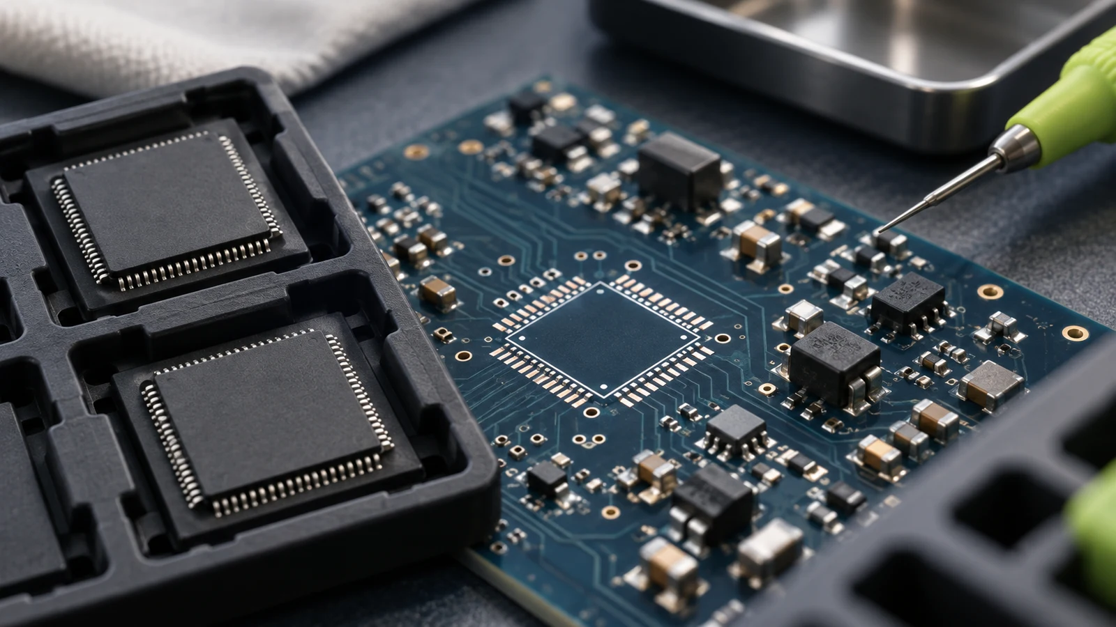 Electronics — editorial illustration of purchasing and operational requirements